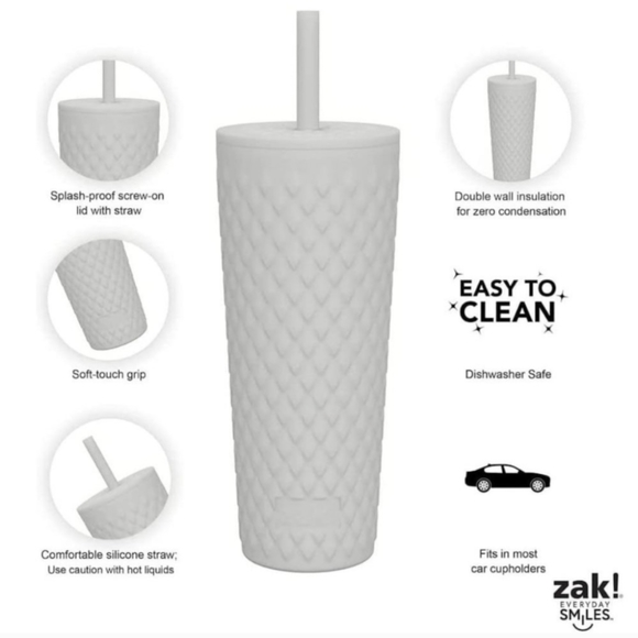 Zak Soft-Touch Insulated Tumbler Jade Green 24oz No sweat Double wall insulation - Picture 7 of 12